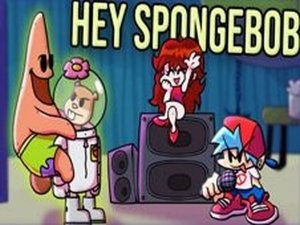 FNF: Hey Spongebob (Patrick & Sandy) Online Rhythm Game - Arcade Game