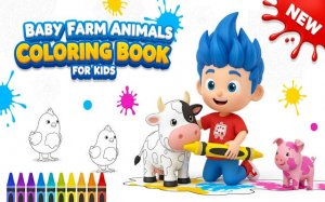 Baby Farm Animals Coloring Book: Free Online Coloring Game for Kids