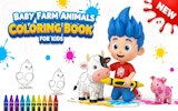 Baby Farm Animals Coloring Book: Free Online Coloring Game for Kids